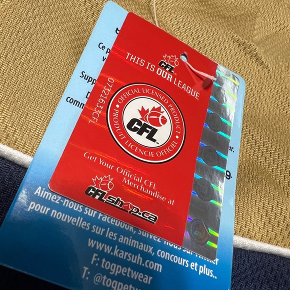 New Winnipeg Blue Bombers CFL Premium Dog Jersey - Picture 5 of 6